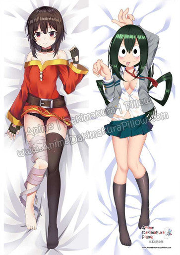 Megumin – Konosuba and Tsuyu Asui – Boku no Hero Academia Anime Dakimakura Japanese Hugging Body Pillow Cover ADP85085 ADP85066