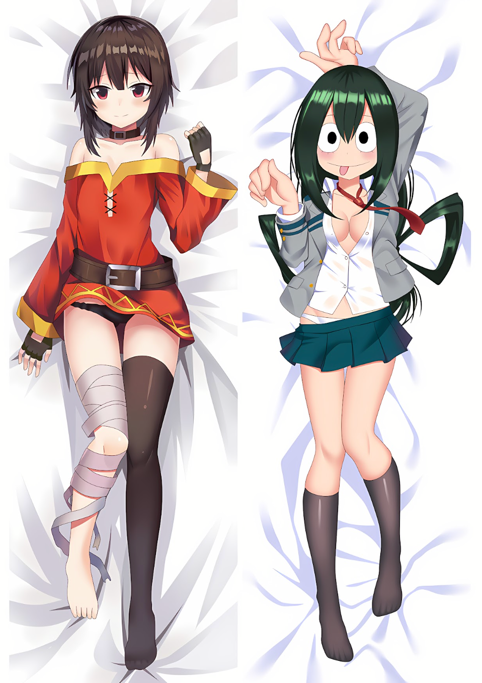 Megumin Konosuba and Tsuyu Asui - My Hero AcademiaAnime Anime Japanese Body Pillow Cover 85085 85066