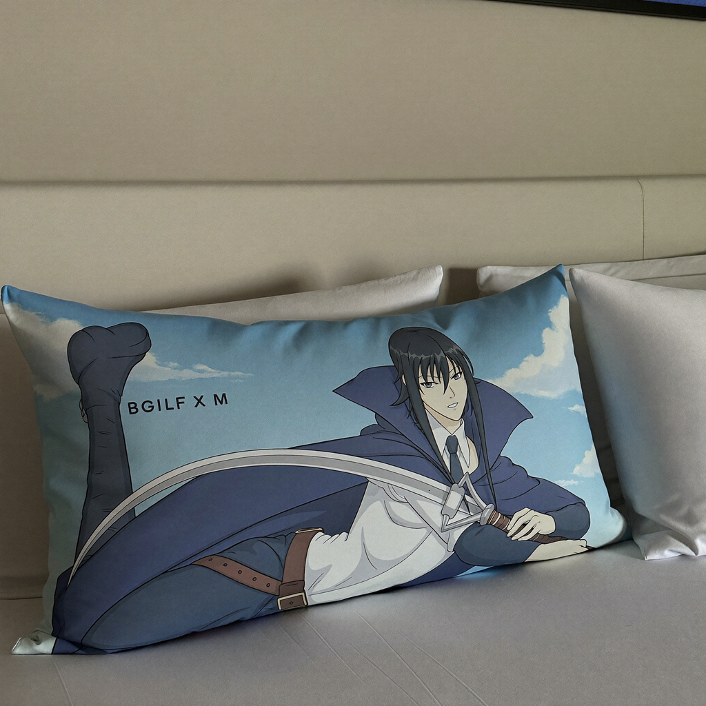 Hex Order body pillow in bedroom