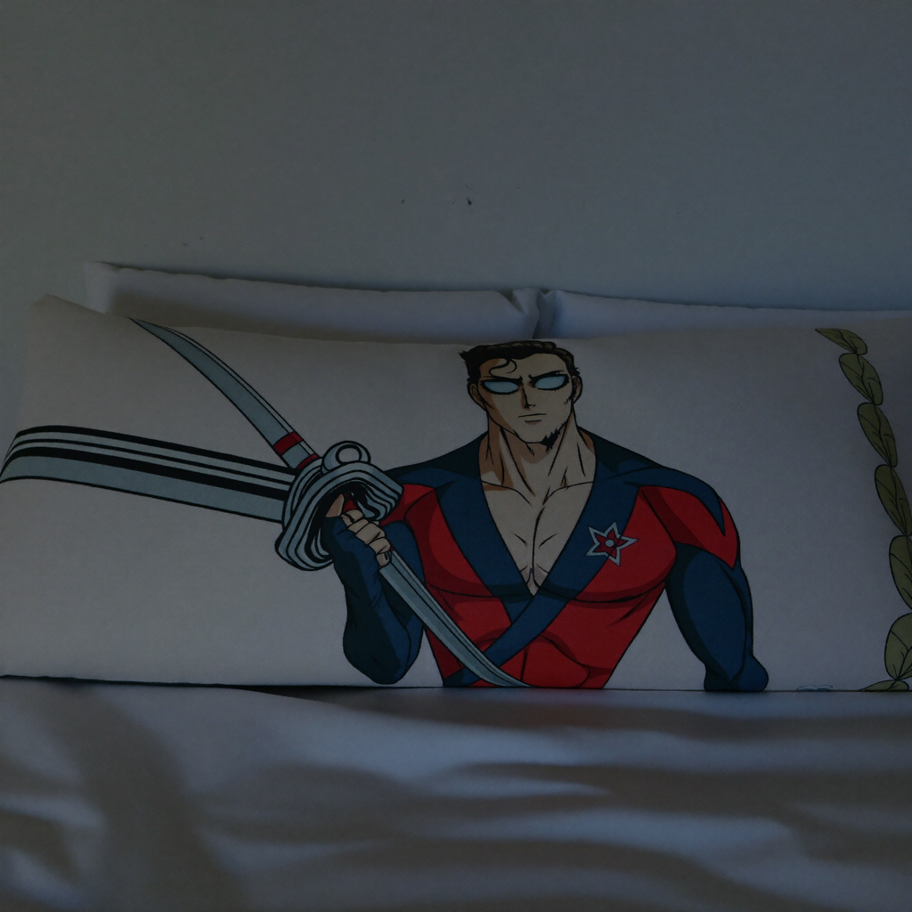 Rev Hunter body pillow on bed