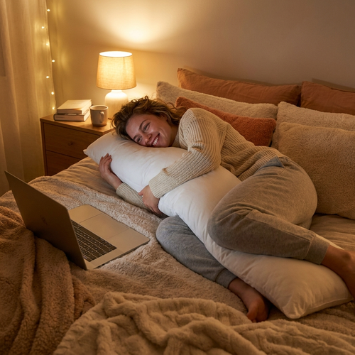 Hugging the Cloud-Core insert during a late-night anime marathon