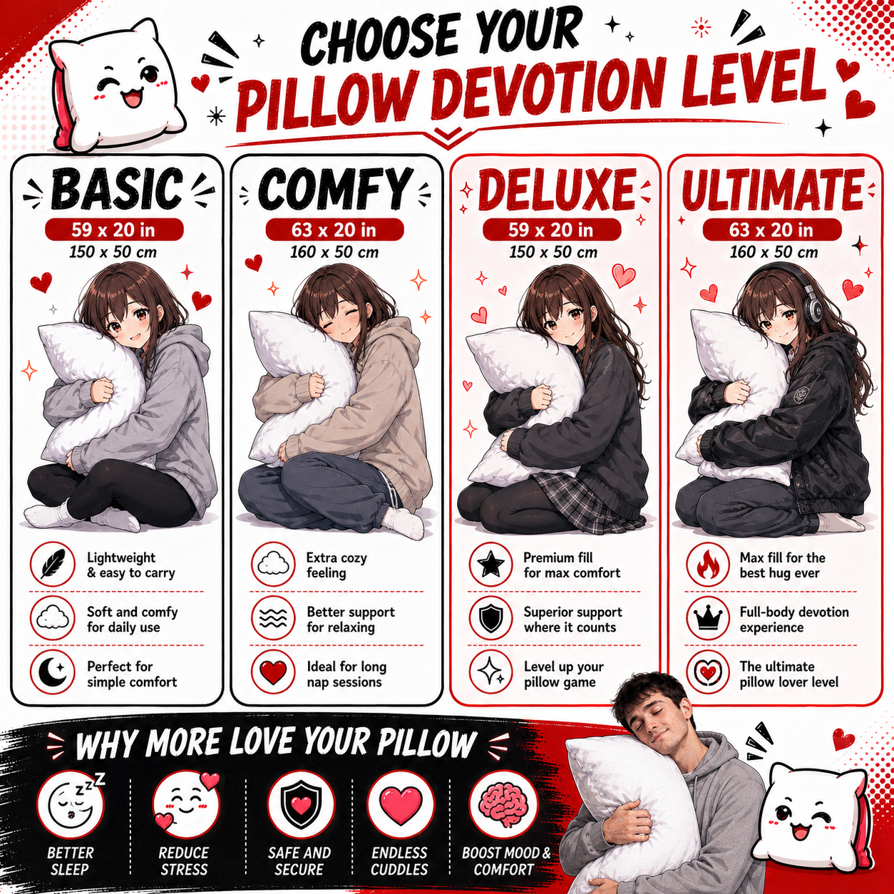 Cloud-Core Inner Pillow The Part You Actually Hug (Body Pillow Insert)