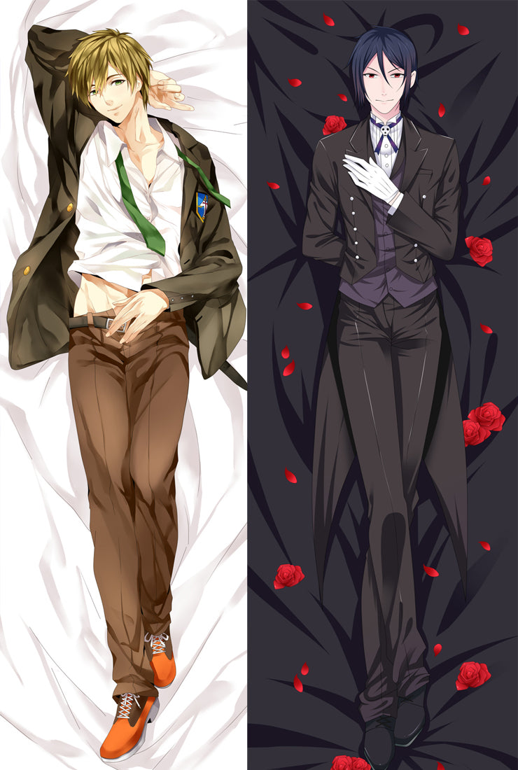Tachibana Makoto and Sebastian Michaelis Free!/Black Butler Anime Body Pillow Cover Body Pillow Cover MGF11137