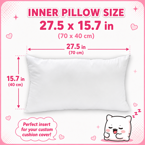Fluffy Huggable Plain White Dakimakura Inner Pillow 15.7 x 27.5 IN