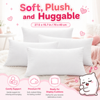 Fluffy Huggable Plain White Dakimakura Inner Pillow 15.7 x 27.5 IN