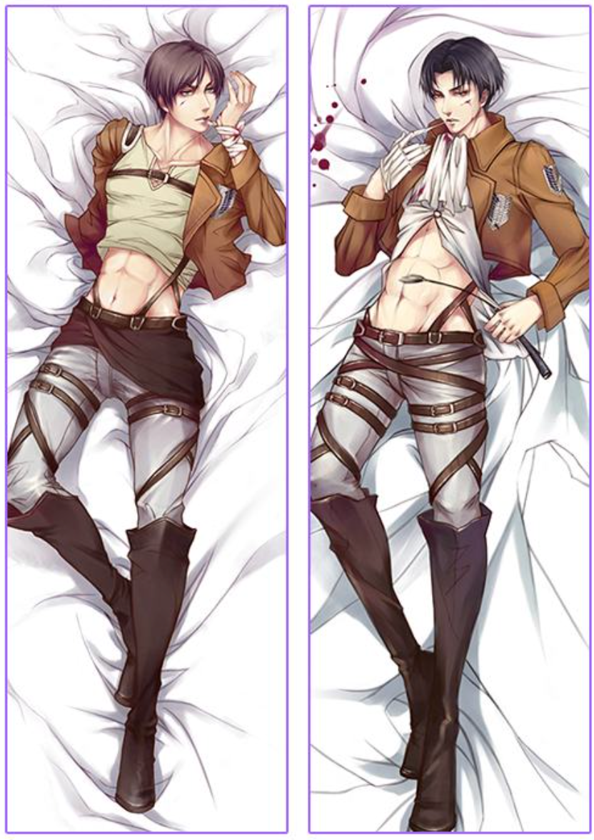 PM Eren Yeager & Levi Ackerman - Attack on Titan Anime Body Pillow Cover Body Pillow Cover YCDS033